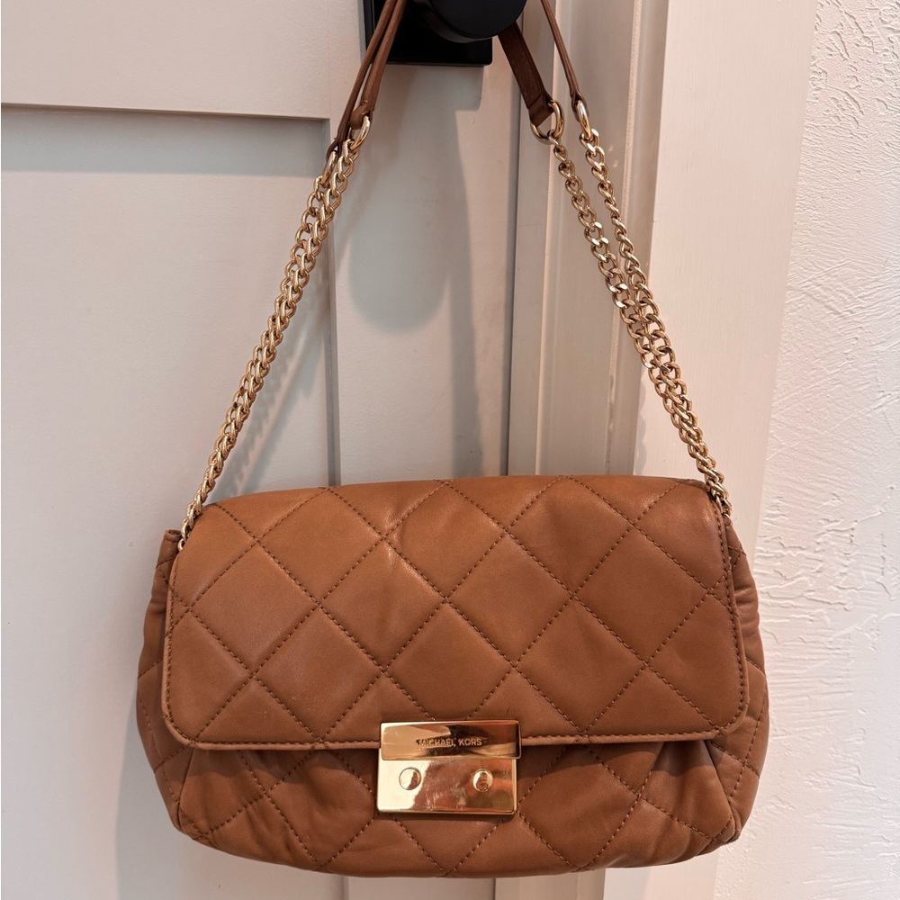 Michael Kors Brown Quilted Shoulder Bag